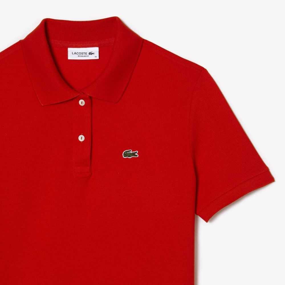 Lacoste Regular Fit Soft Cotton Petit Pique Polo Red | OCZ-541372