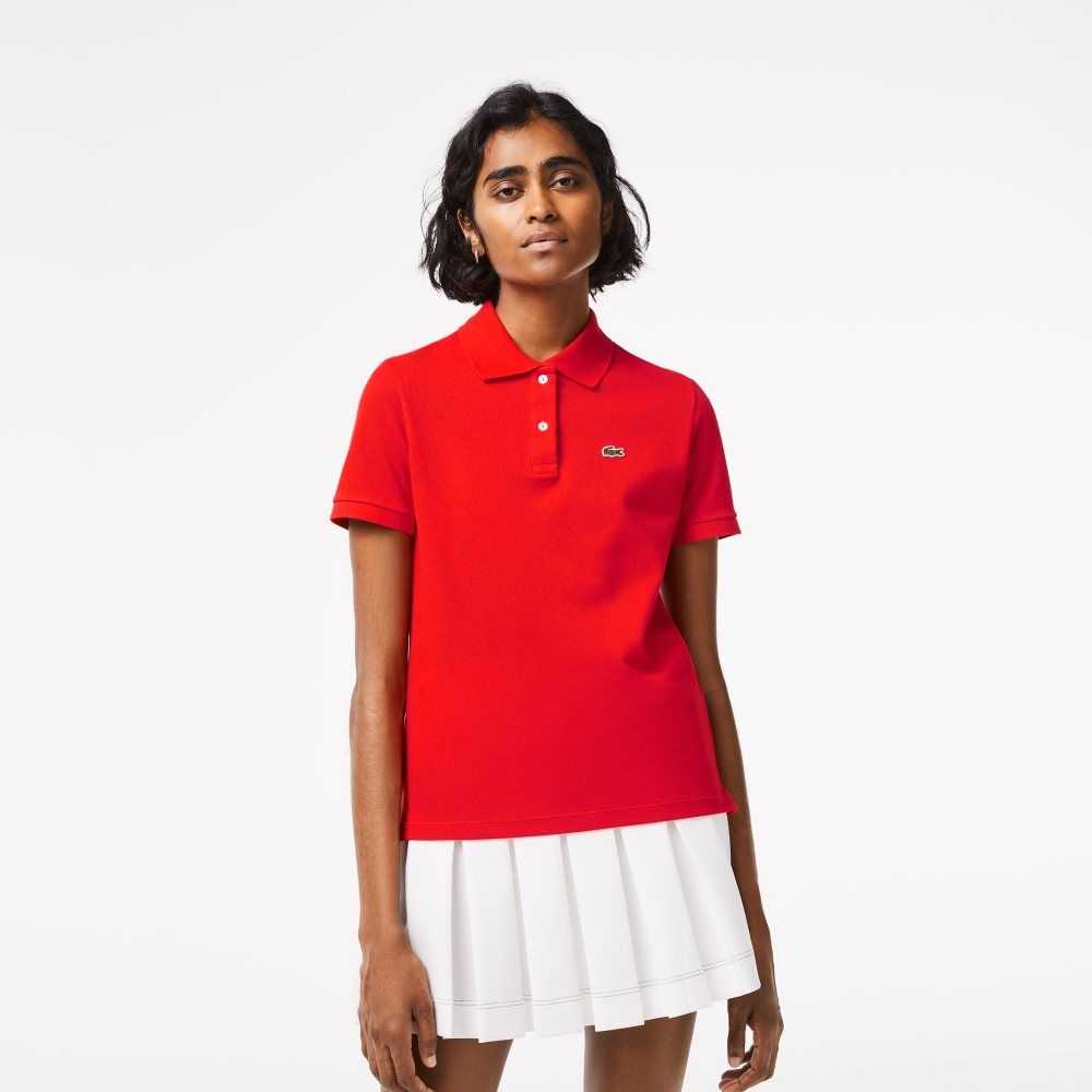 Lacoste Regular Fit Soft Cotton Petit Pique Polo Red | OCZ-541372