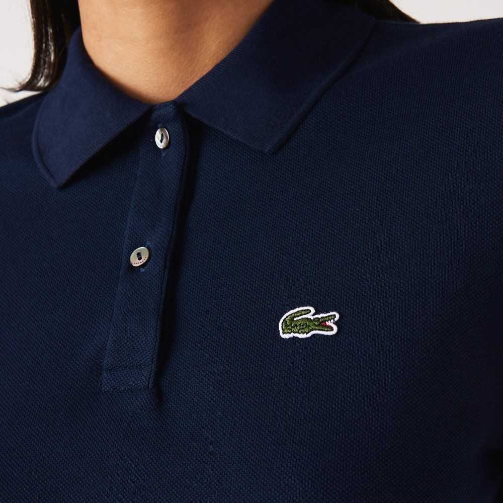 Lacoste Regular Fit Soft Cotton Petit Pique Polo Navy Blue | QHX-930871