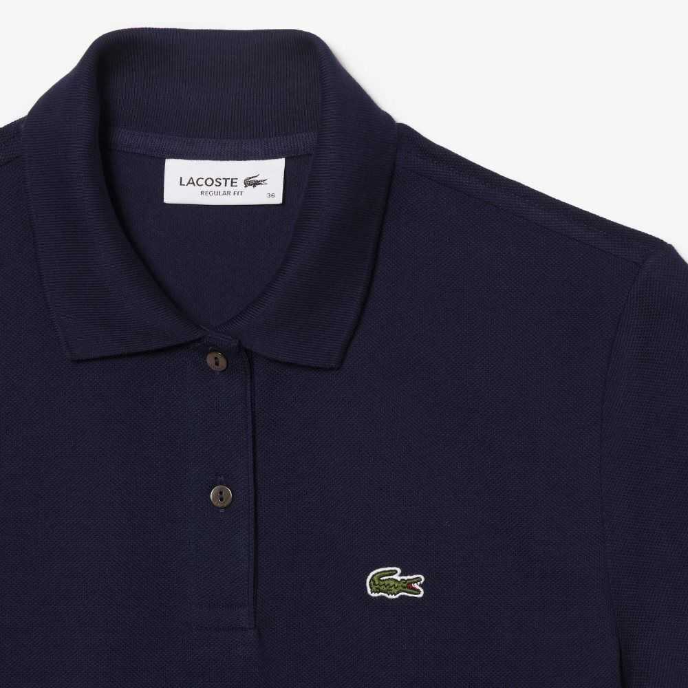 Lacoste Regular Fit Soft Cotton Petit Pique Polo Navy Blue | QHX-930871