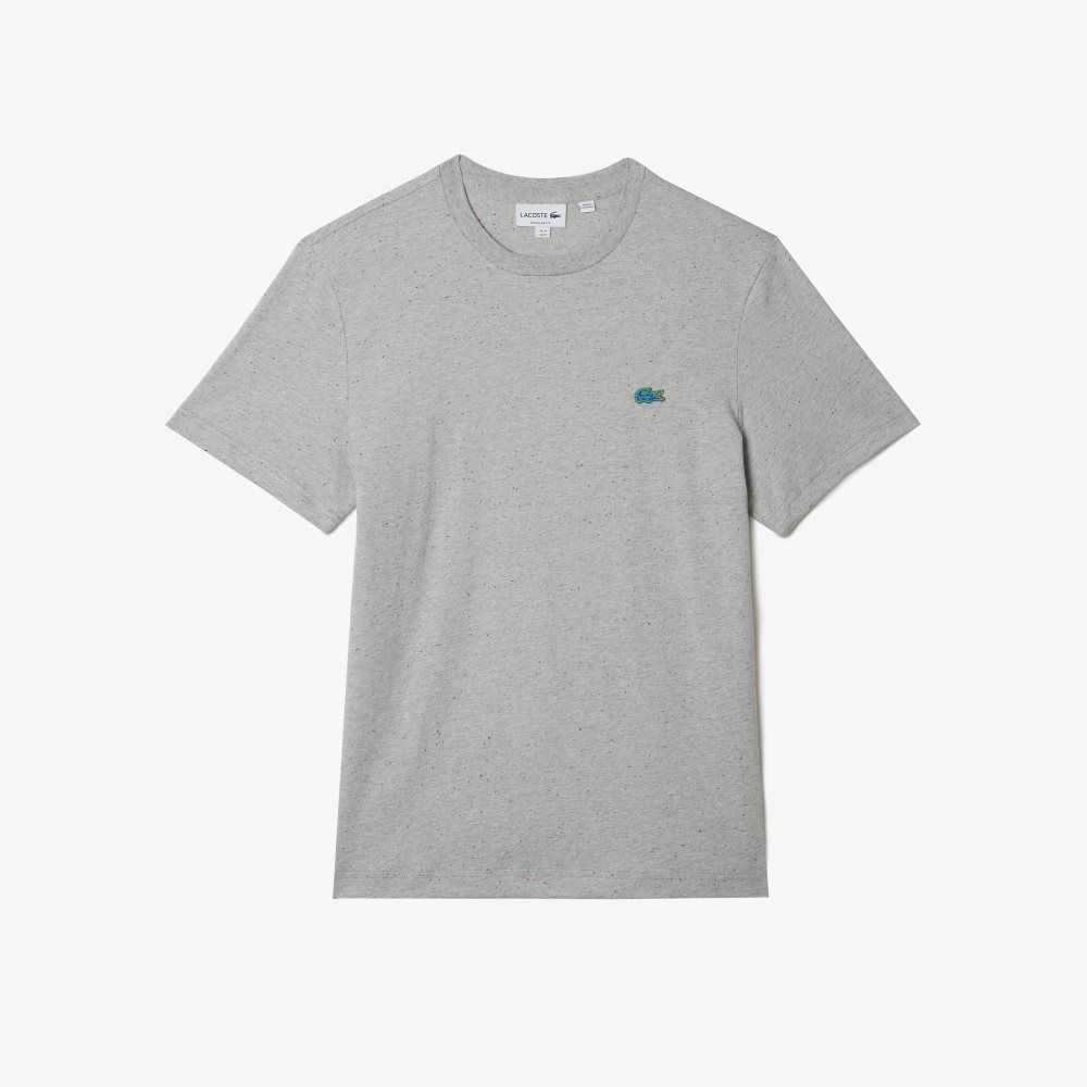 Lacoste Regular Fit Speckled Print Cotton Jersey T-Shirt Grey Chine | LFN-930245