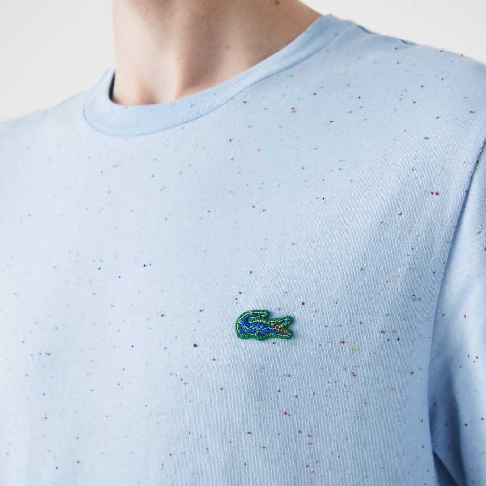 Lacoste Regular Fit Speckled Print Cotton Jersey T-Shirt Turquoise | VEH-841506