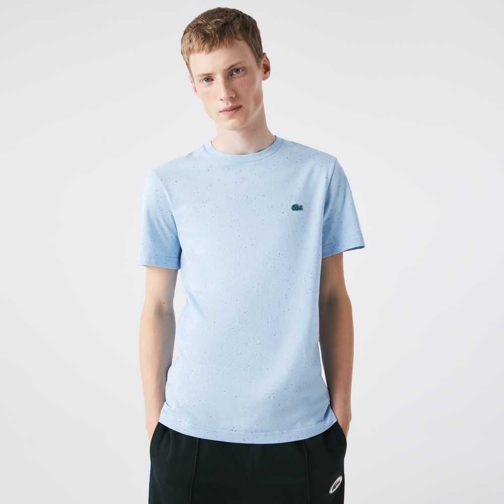 Lacoste Regular Fit Speckled Print Cotton Jersey T-Shirt Turquoise | VEH-841506