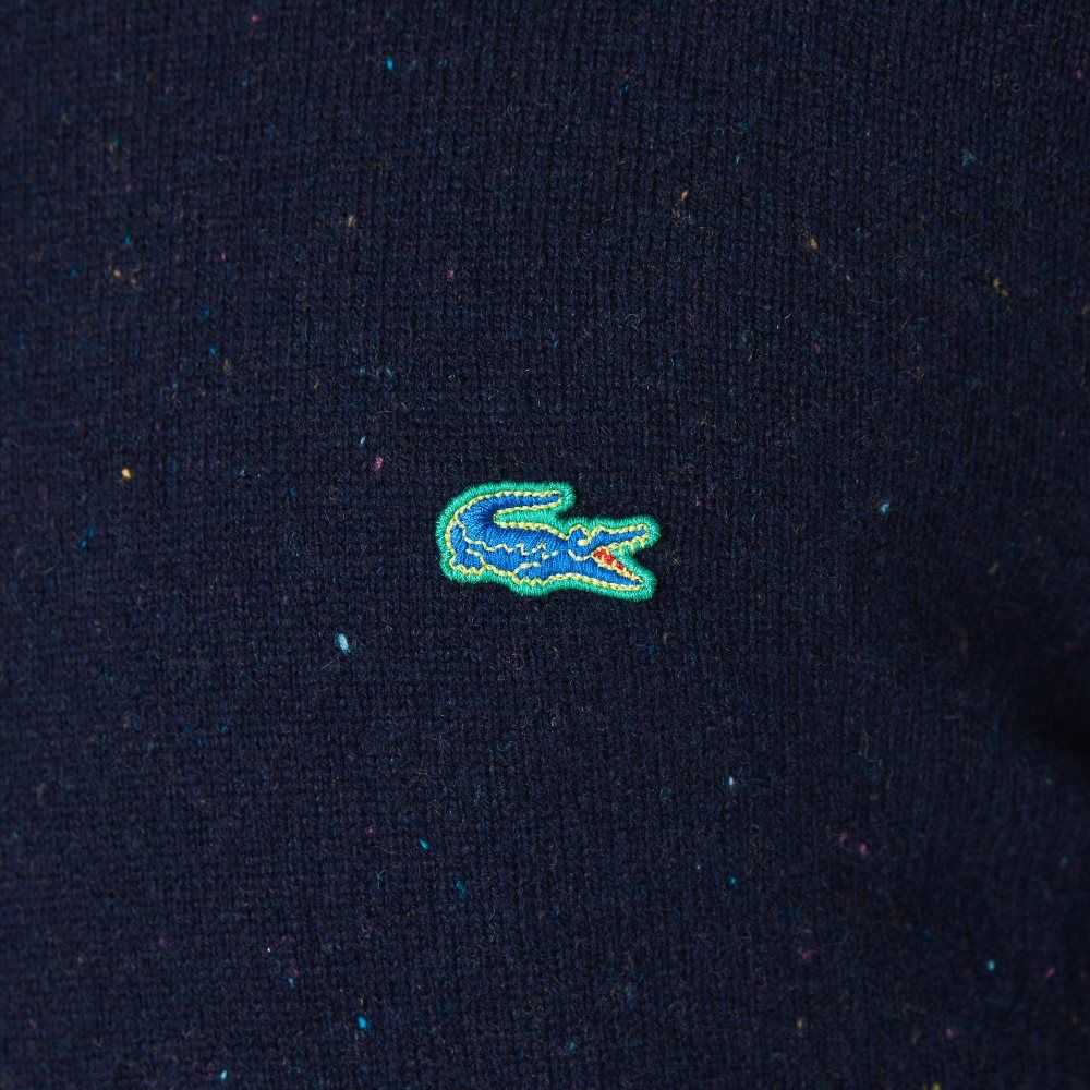 Lacoste Regular Fit Speckled Print Wool Jersey Sweater Navy Blue | DVZ-617832