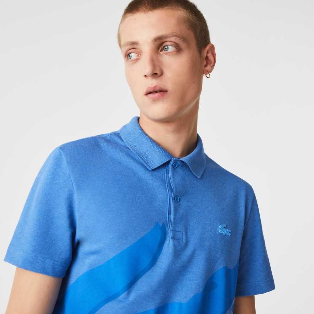 Lacoste Regular Fit Stretch Organic Cotton Polo Blue Chine | ETX-596408