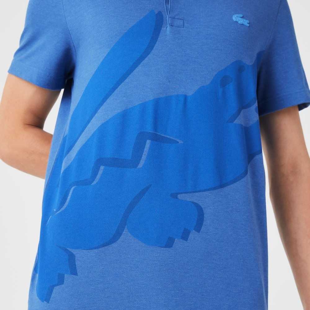 Lacoste Regular Fit Stretch Organic Cotton Polo Blue Chine | ETX-596408