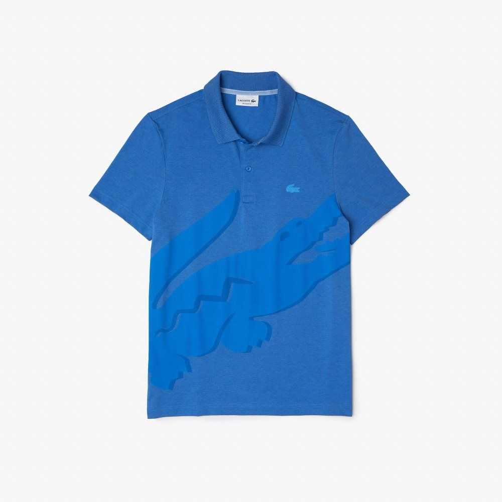 Lacoste Regular Fit Stretch Organic Cotton Polo Blue Chine | ETX-596408