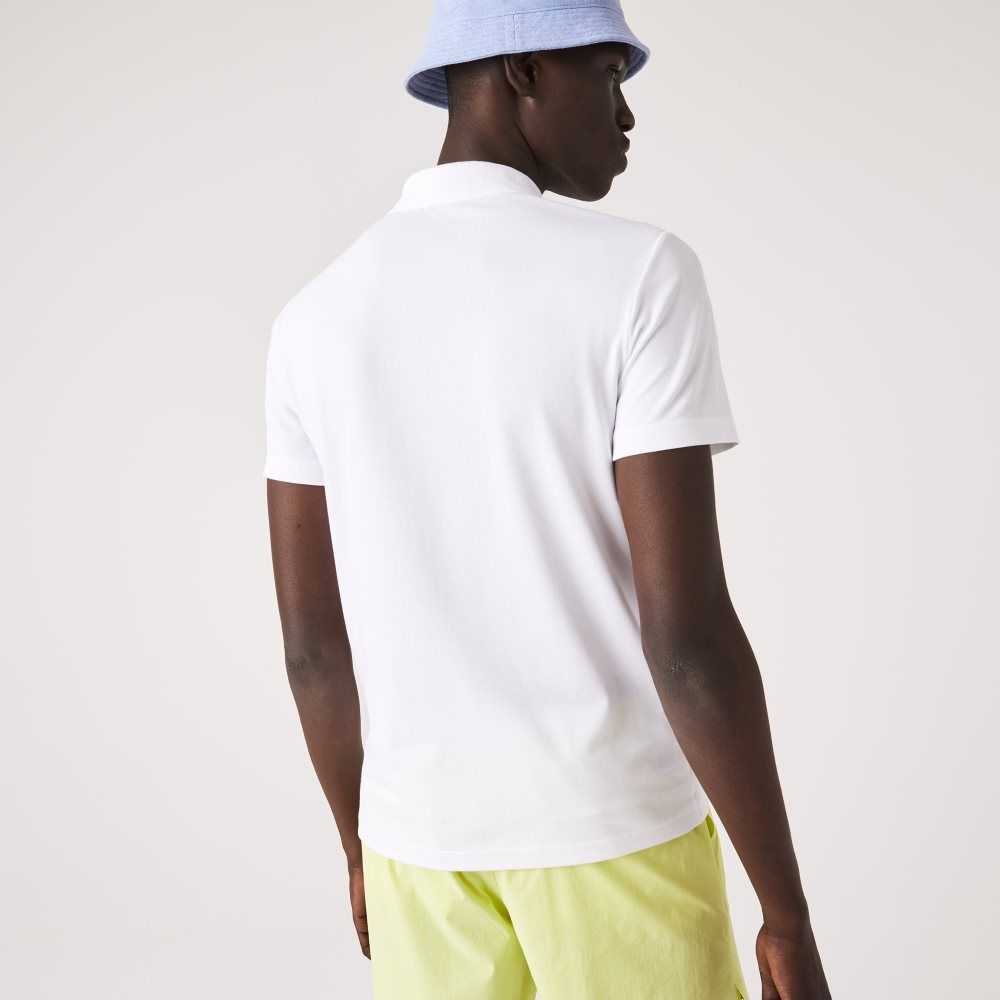 Lacoste Regular Fit Stretch Organic Cotton Polo White | HGJ-354271