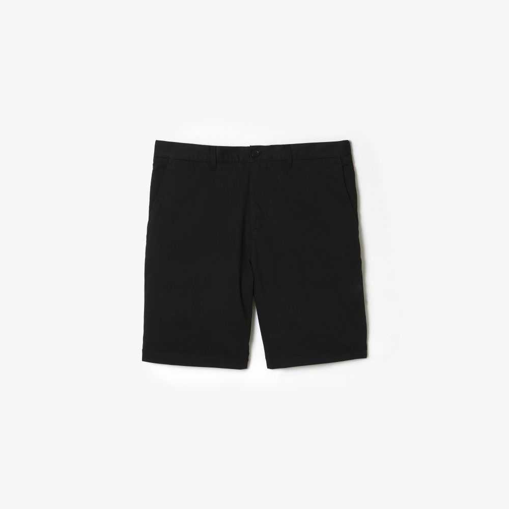 Lacoste Regular Fit Stretch Organic Cotton Bermuda Shorts Black | IGO-935642