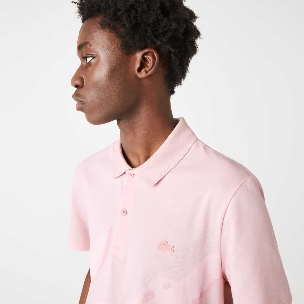 Lacoste Regular Fit Stretch Organic Cotton Polo Pink | JRW-849530