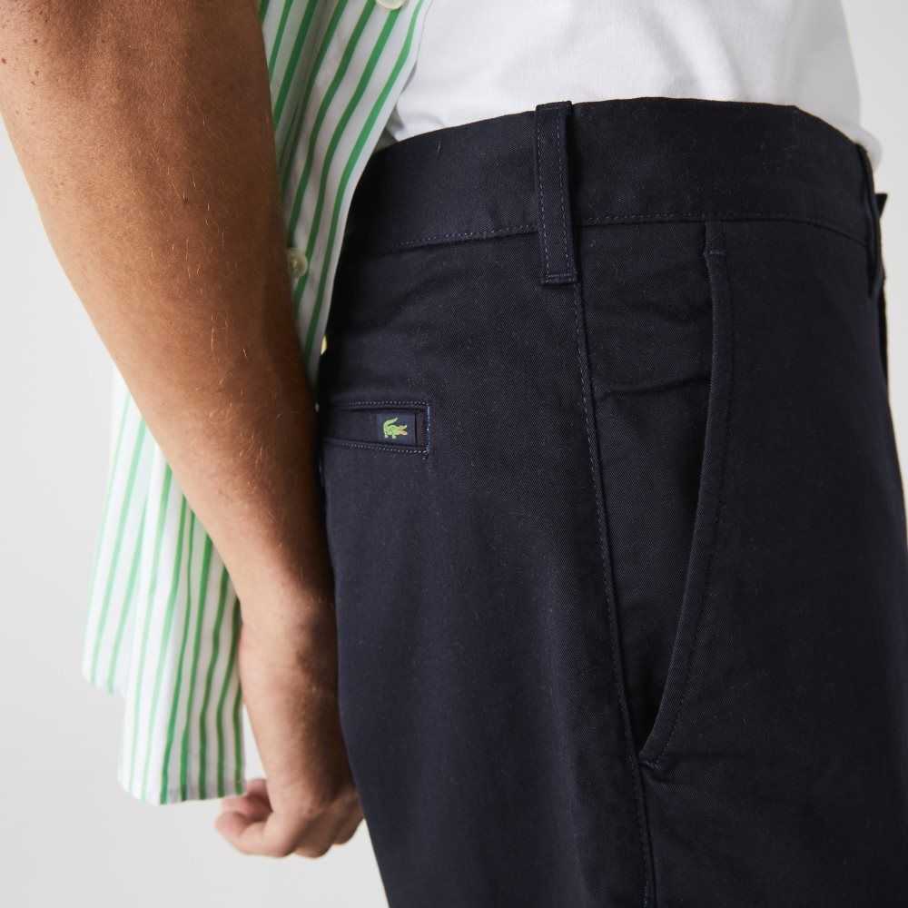 Lacoste Regular Fit Stretch Organic Cotton Bermuda Shorts Navy Blue | QIU-629183