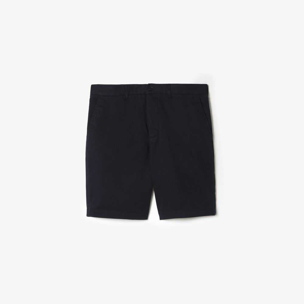 Lacoste Regular Fit Stretch Organic Cotton Bermuda Shorts Navy Blue | QIU-629183