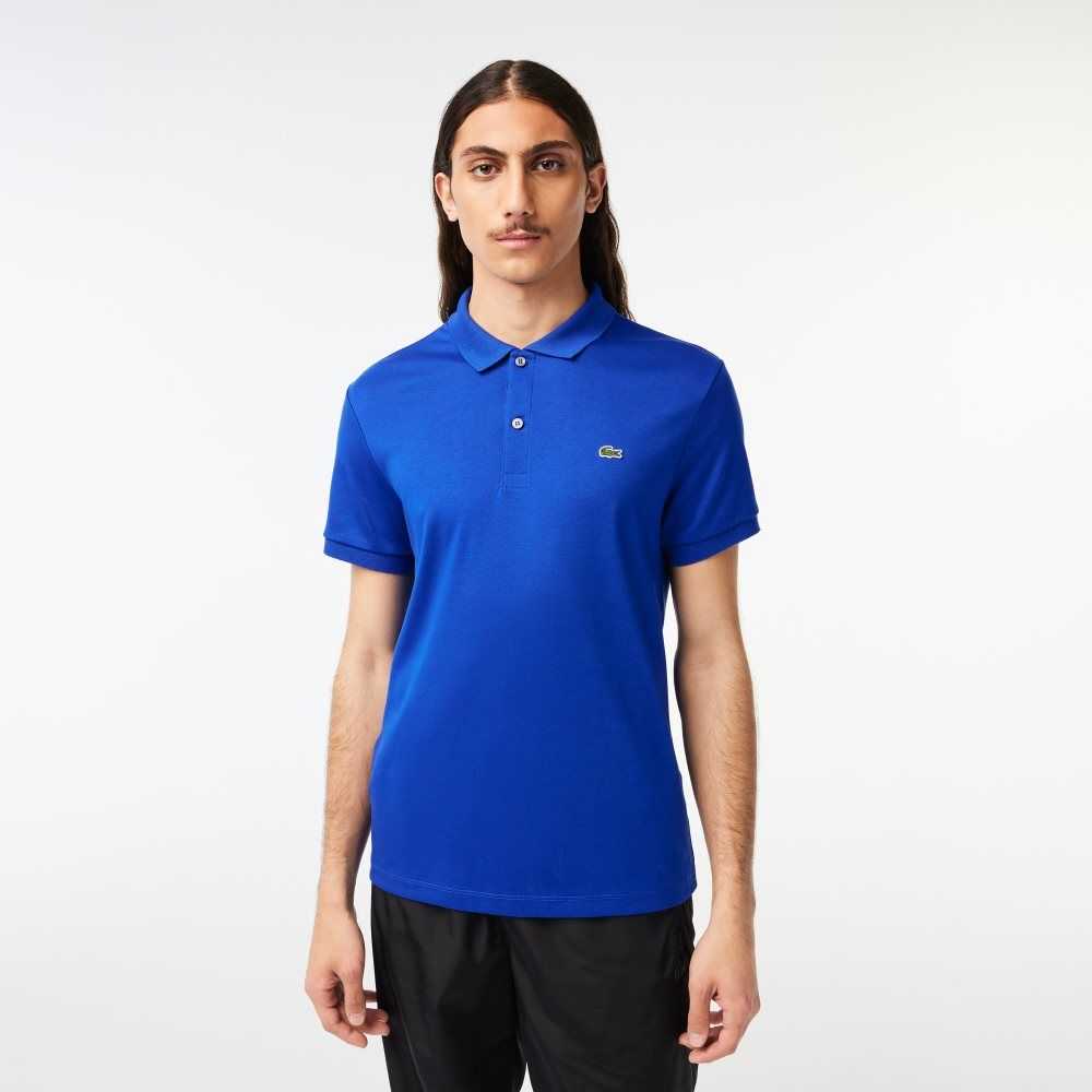 Lacoste Regular Fit Ultra Soft Cotton Jersey Polo Blue | EAJ-735691