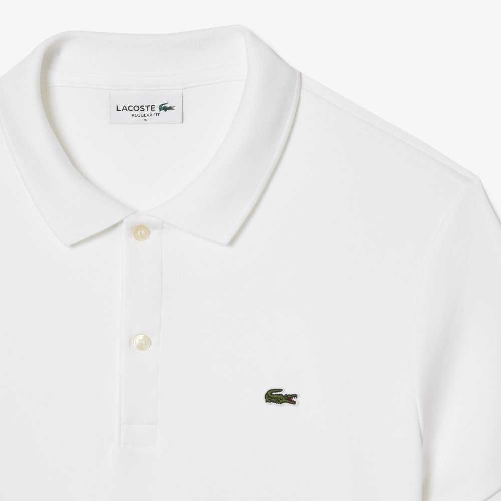 Lacoste Regular Fit Ultra Soft Cotton Jersey Polo White | PQV-956301