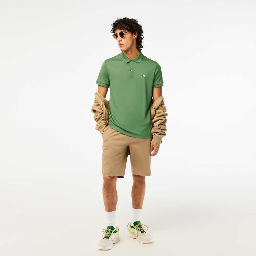 Lacoste Regular Fit Ultra Soft Cotton Jersey Polo Khaki Green | ROK-304219