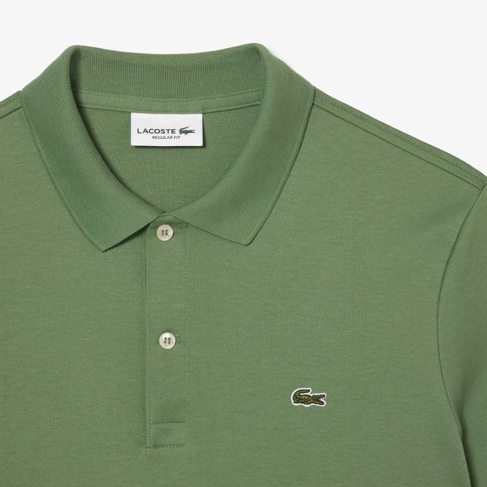 Lacoste Regular Fit Ultra Soft Cotton Jersey Polo Khaki Green | ROK-304219