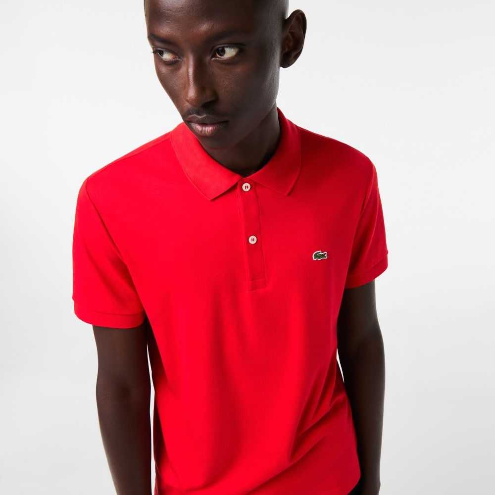 Lacoste Regular Fit Ultra Soft Cotton Jersey Polo Red | VYL-649321