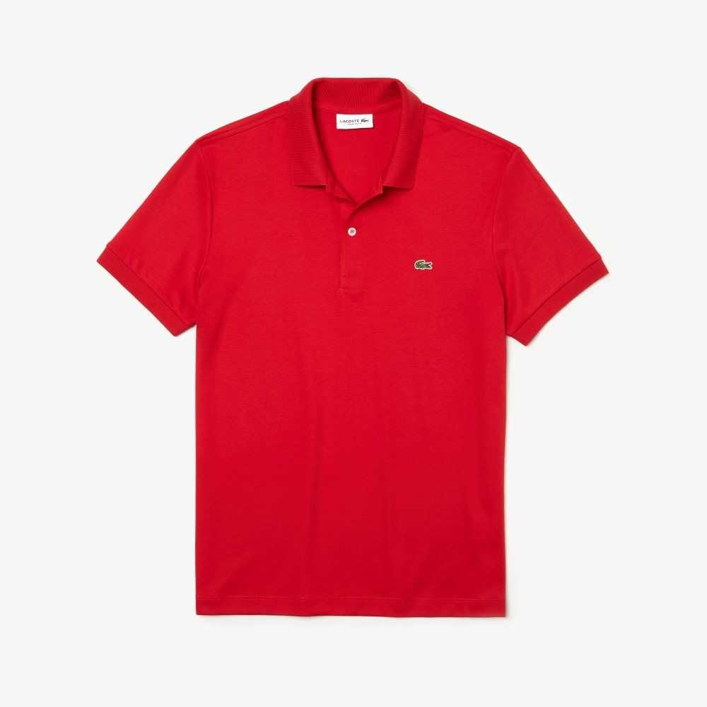 Lacoste Regular Fit Ultra Soft Cotton Jersey Polo Red | VYL-649321