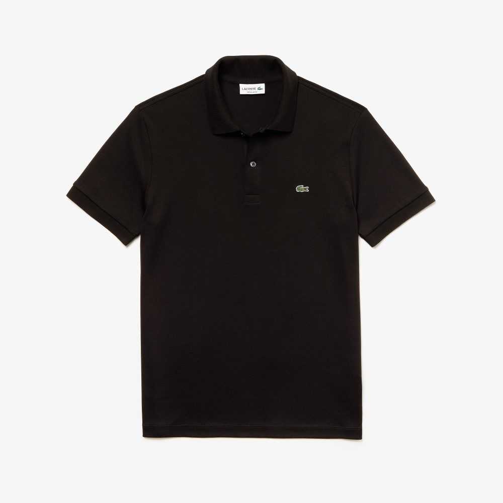 Lacoste Regular Fit Ultra Soft Cotton Jersey Polo Black | YGU-510746