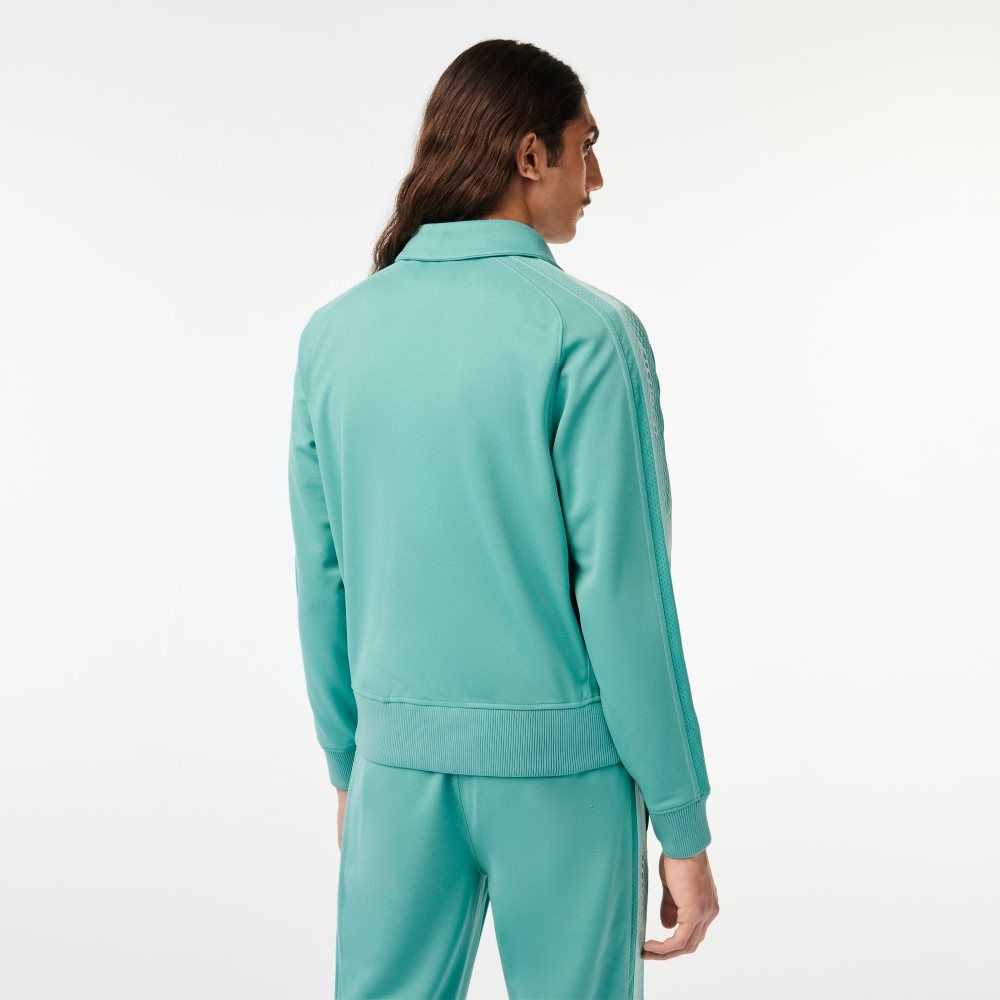 Lacoste Regular Fit Zipped Pique Sweatshirt Mint | RQO-689712