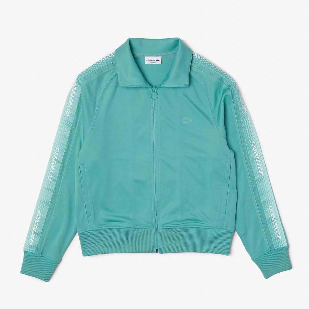 Lacoste Regular Fit Zipped Pique Sweatshirt Mint | RQO-689712