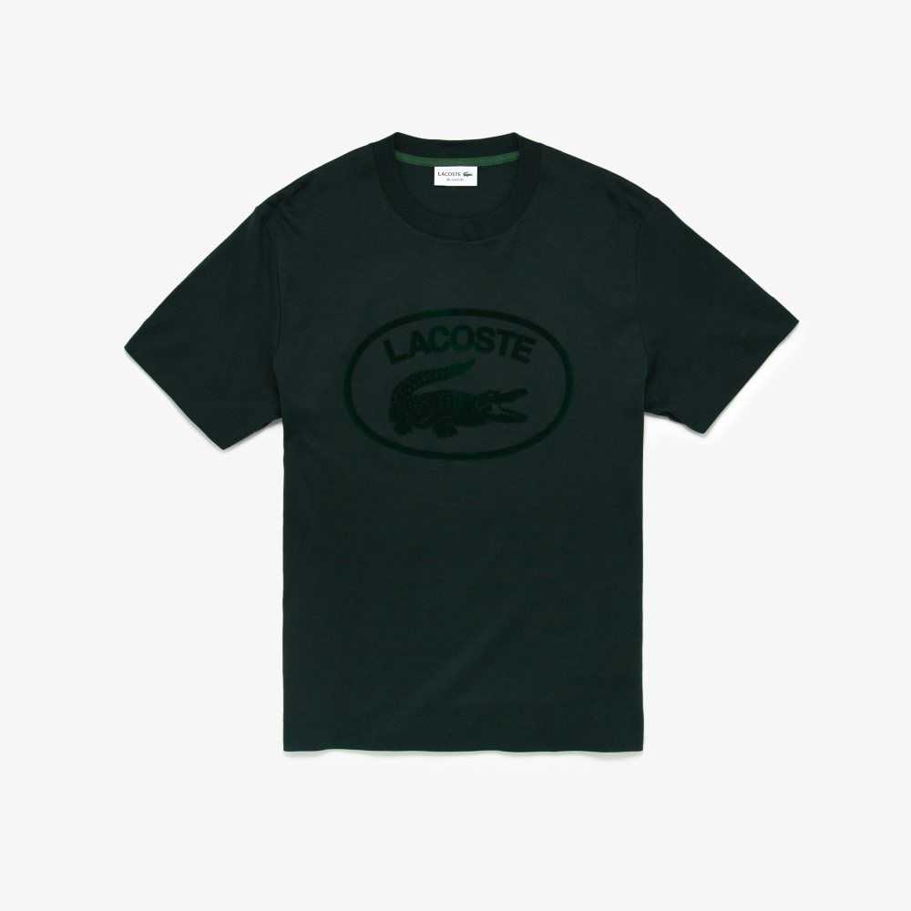 Lacoste Relaxed Fit Branded Cotton T-Shirt Green | EOA-754326