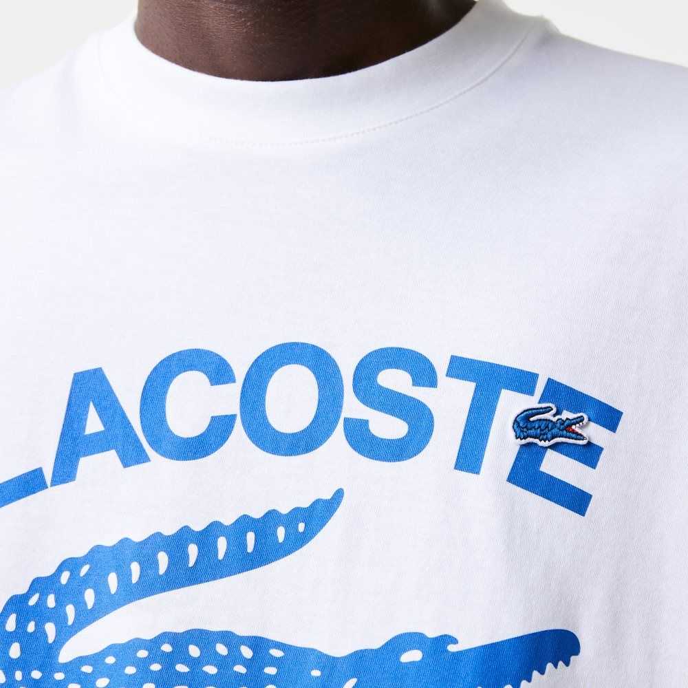 Lacoste Relaxed Fit Crocodile T-Shirt White | DXG-043519