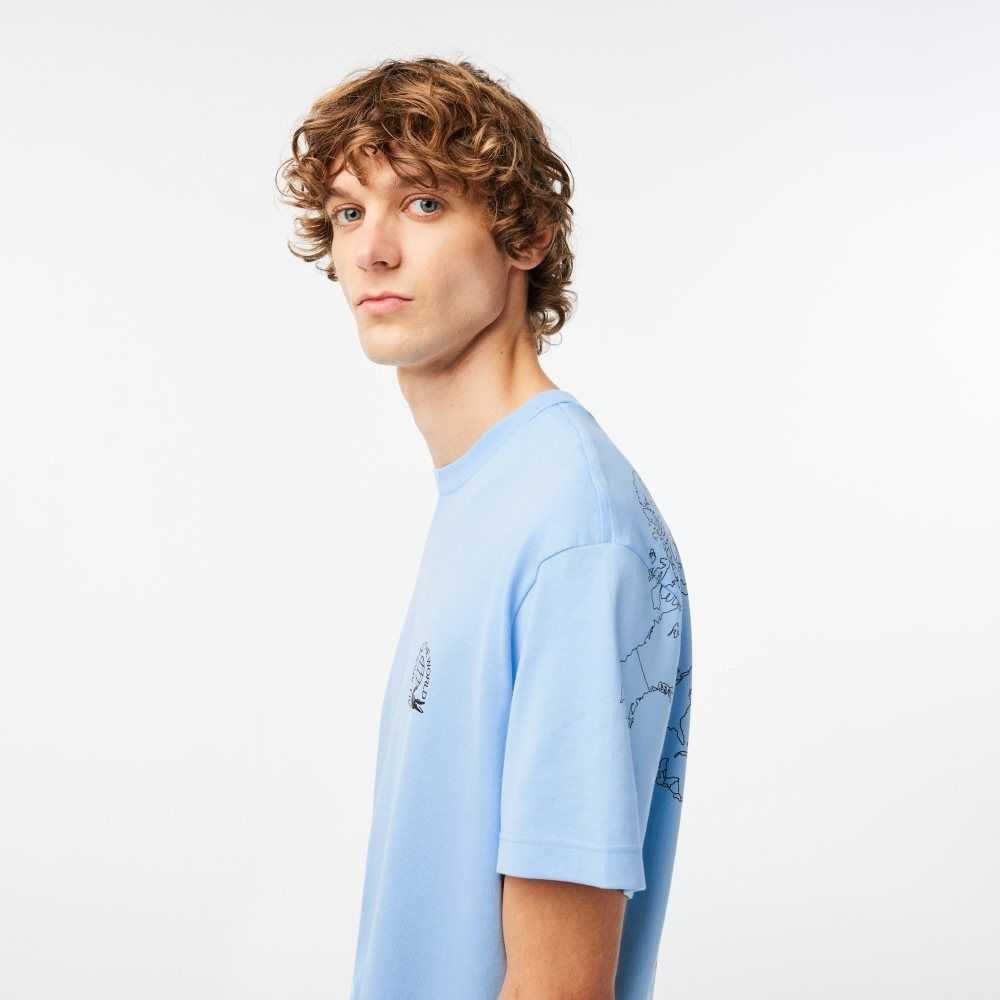 Lacoste Relaxed Fit Organic Cotton Jersey T-Shirt Blue | AFH-256470