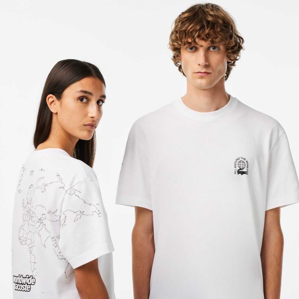 Lacoste Relaxed Fit Organic Cotton Jersey T-Shirt White | GVK-014697