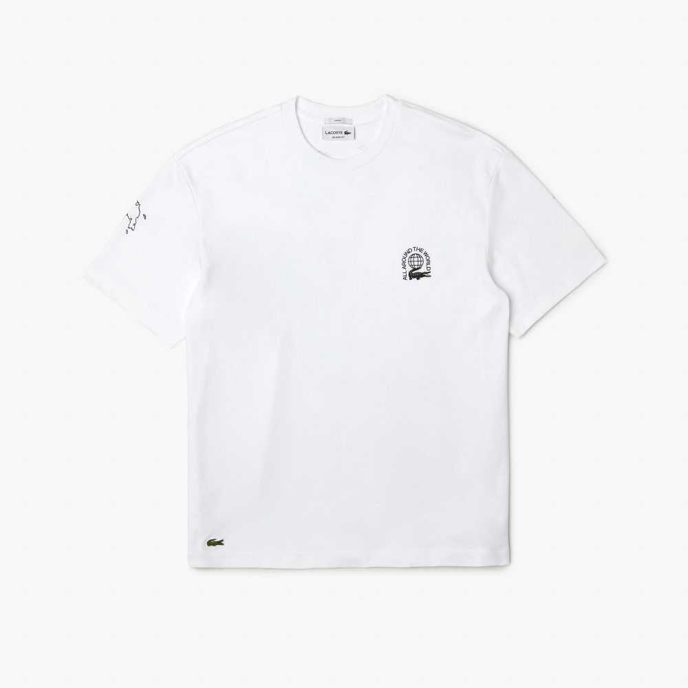 Lacoste Relaxed Fit Organic Cotton Jersey T-Shirt White | GVK-014697