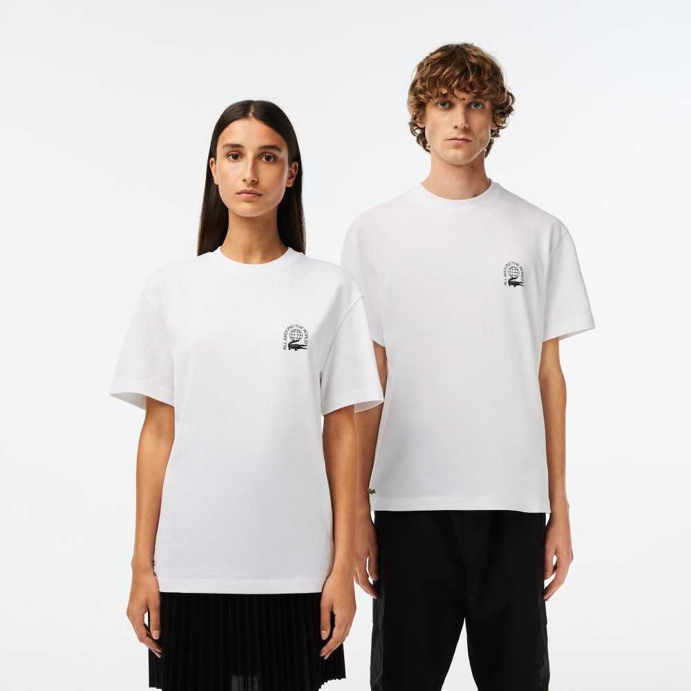 Lacoste Relaxed Fit Organic Cotton Jersey T-Shirt White | GVK-014697