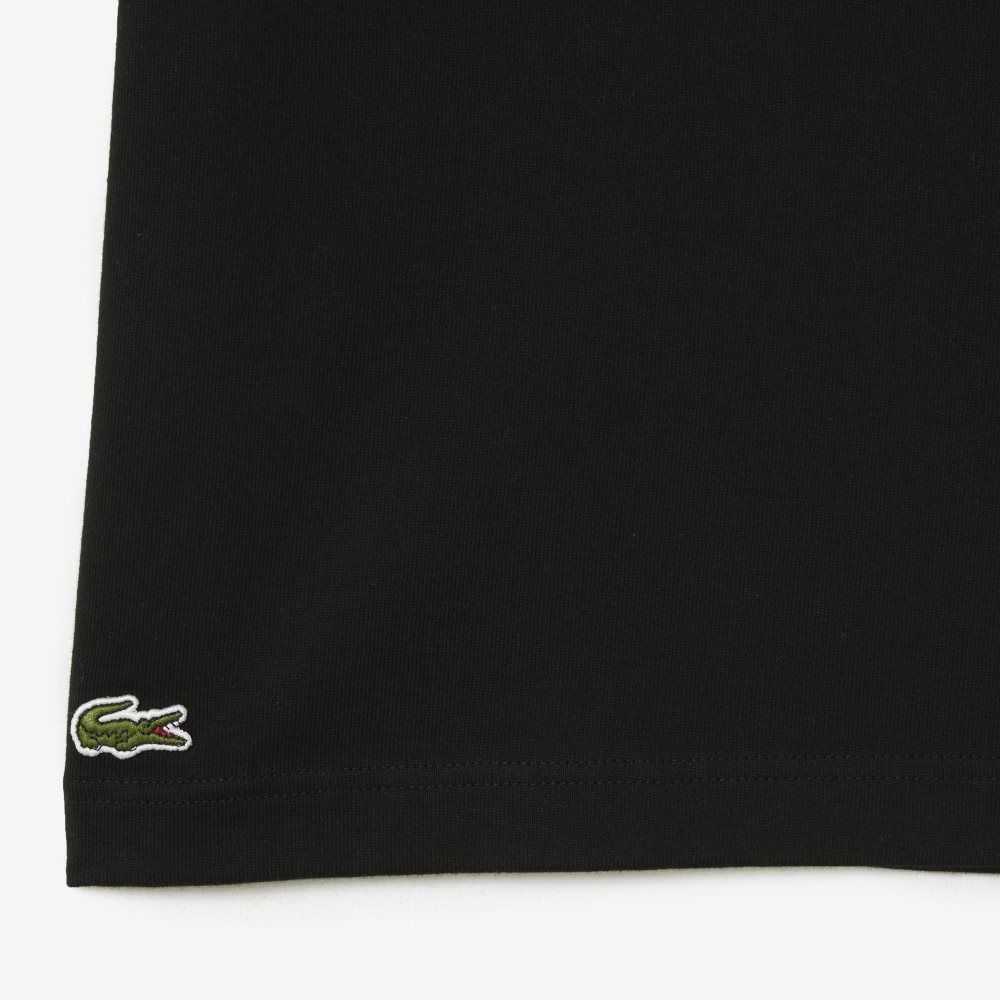 Lacoste Relaxed Fit Organic Cotton Jersey T-Shirt Black | IRL-356014