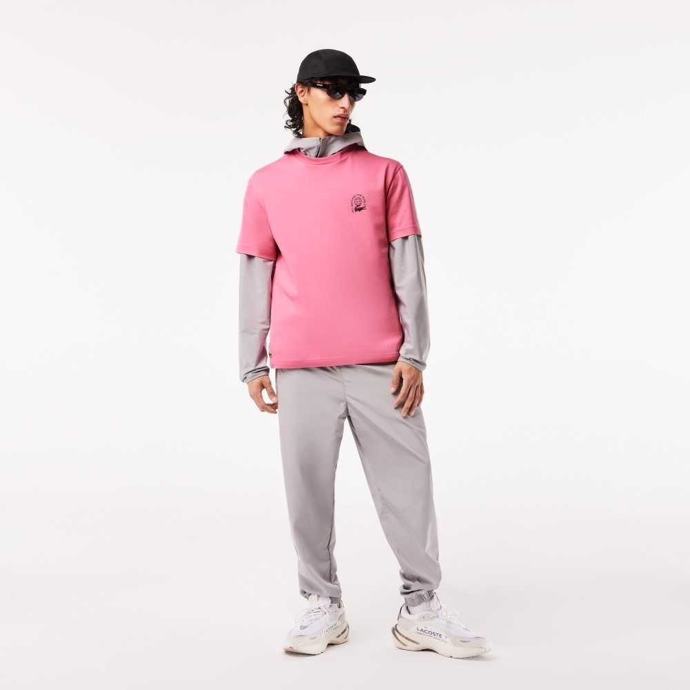 Lacoste Relaxed Fit Organic Cotton Jersey T-Shirt Pink | VWJ-267045