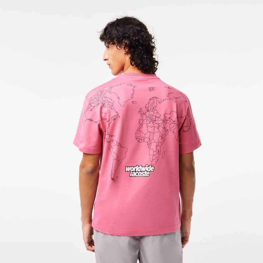 Lacoste Relaxed Fit Organic Cotton Jersey T-Shirt Pink | VWJ-267045