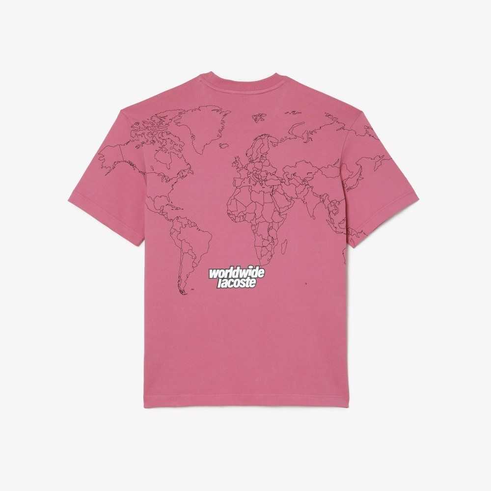 Lacoste Relaxed Fit Organic Cotton Jersey T-Shirt Pink | VWJ-267045