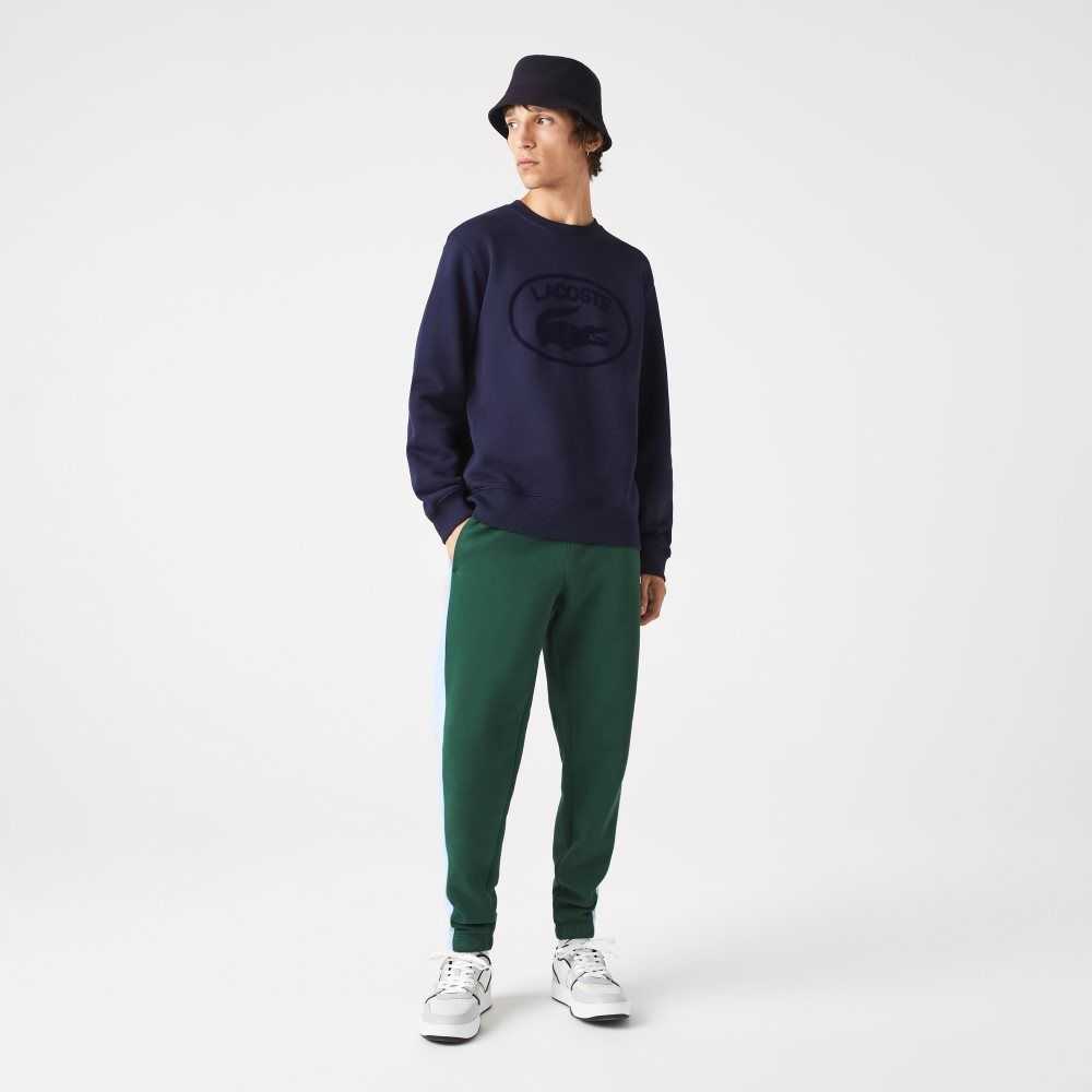 Lacoste Relaxed Fit Organic Cotton Sweatshirt Navy Blue | EUX-637524