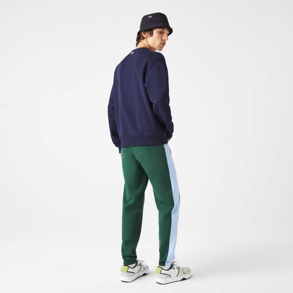 Lacoste Relaxed Fit Organic Cotton Sweatshirt Navy Blue | EUX-637524