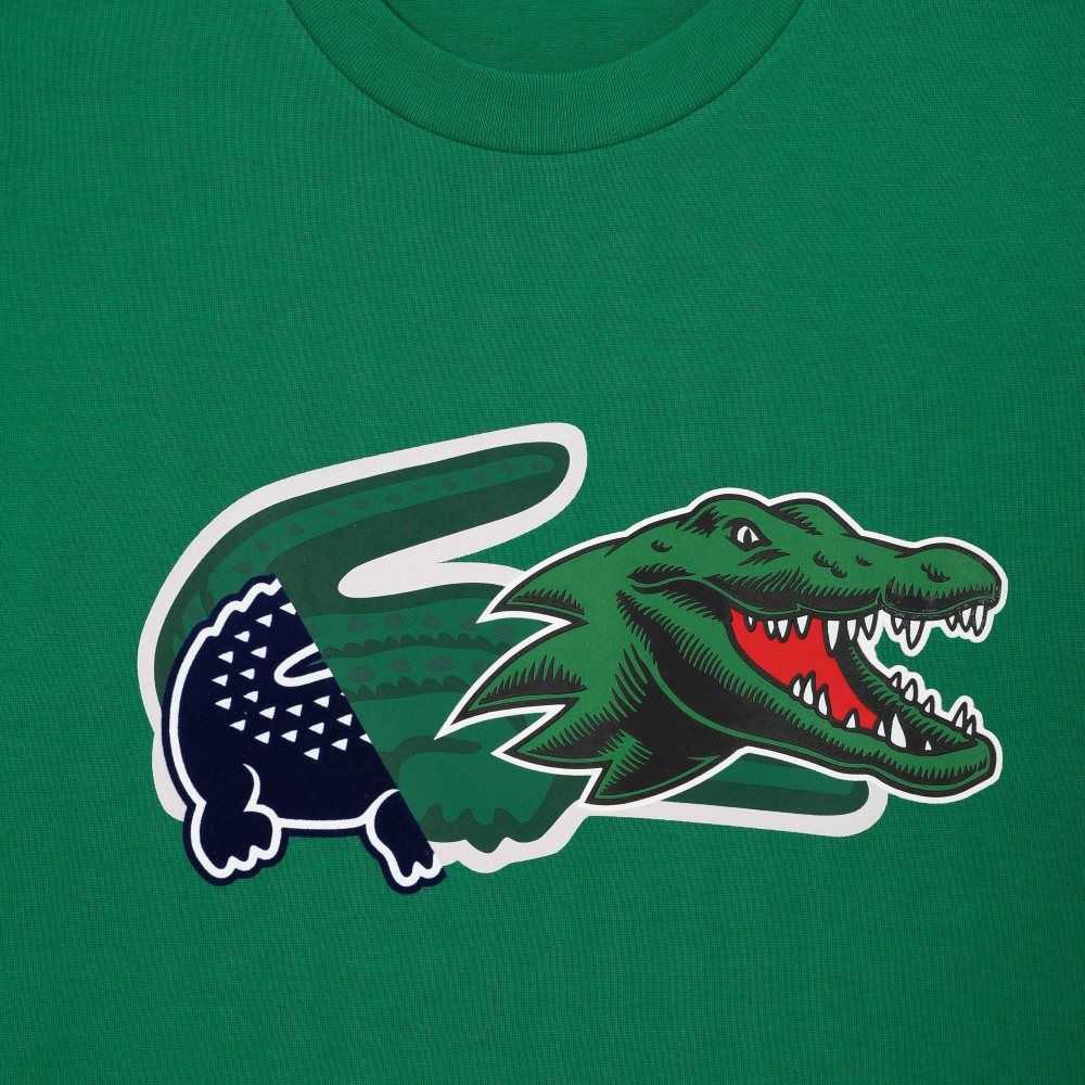 Lacoste Relaxed Fit Oversized Crocodile T-Shirt Green | DAH-532678