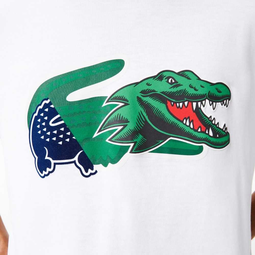 Lacoste Relaxed Fit Oversized Crocodile T-Shirt White | RWL-314079