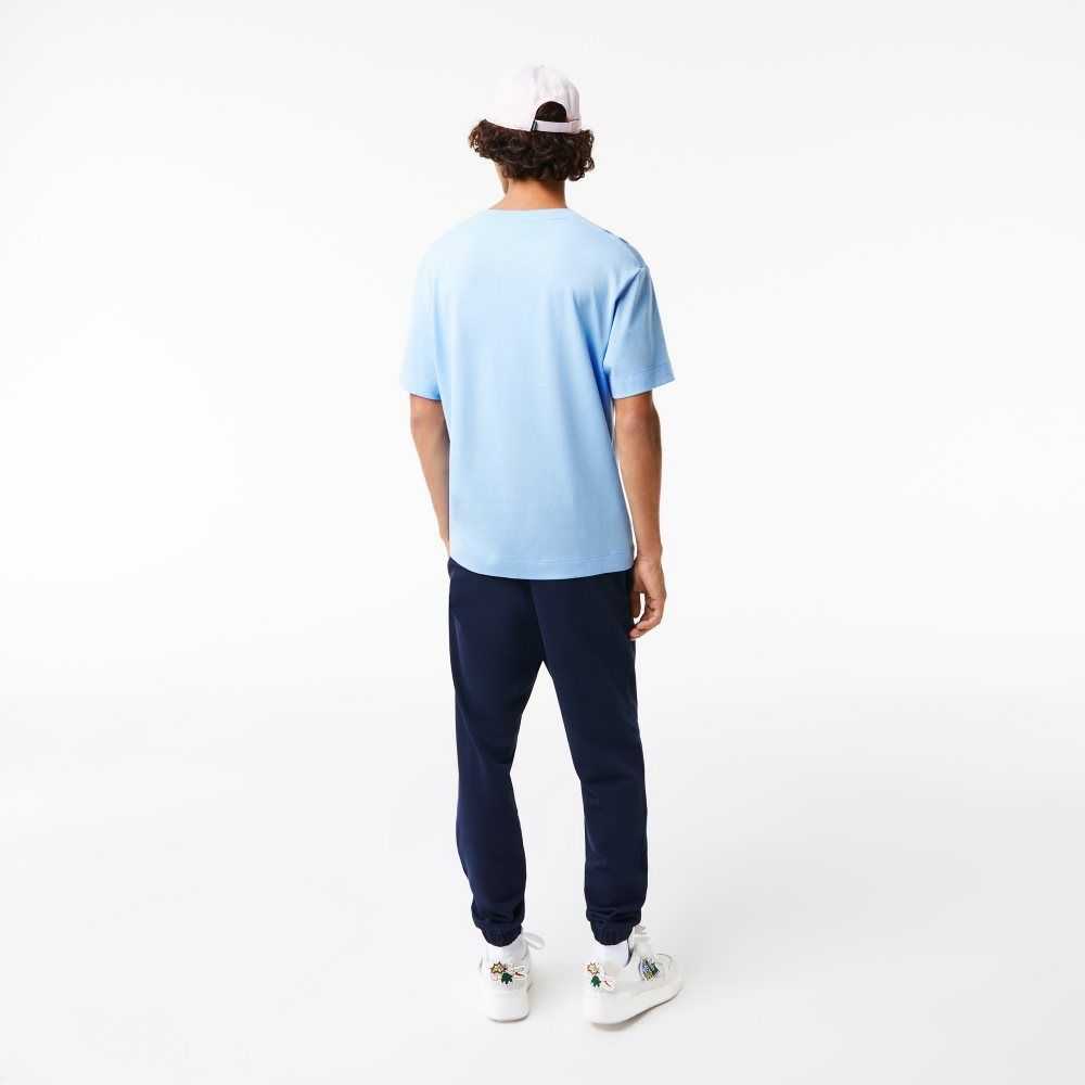 Lacoste Relaxed Fit Oversized Crocodile T-Shirt Blue | THL-568437