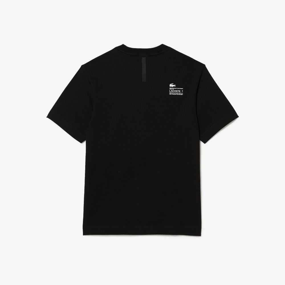 Lacoste Relaxed Fit Print T-Shirt Black | LBY-138967