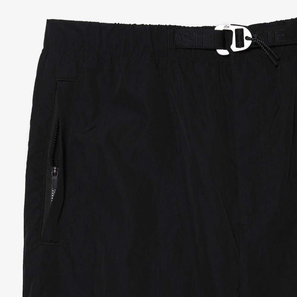 Lacoste Relaxed Fit Water-Repellent Track Pants Black | PQV-289074