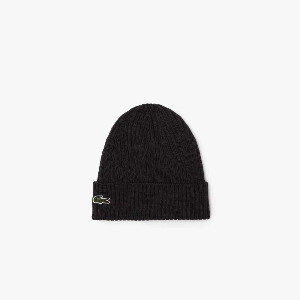 Lacoste Ribbed Wool Beanie Grey | ETZ-890623