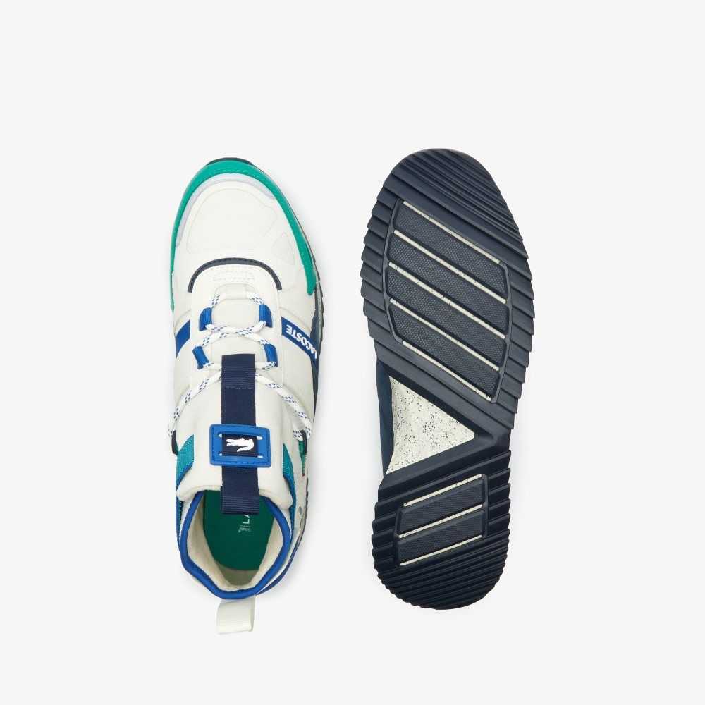 Lacoste Run Breaker Leather Outdoor Shoes Off Wht/Grn | RNT-203164