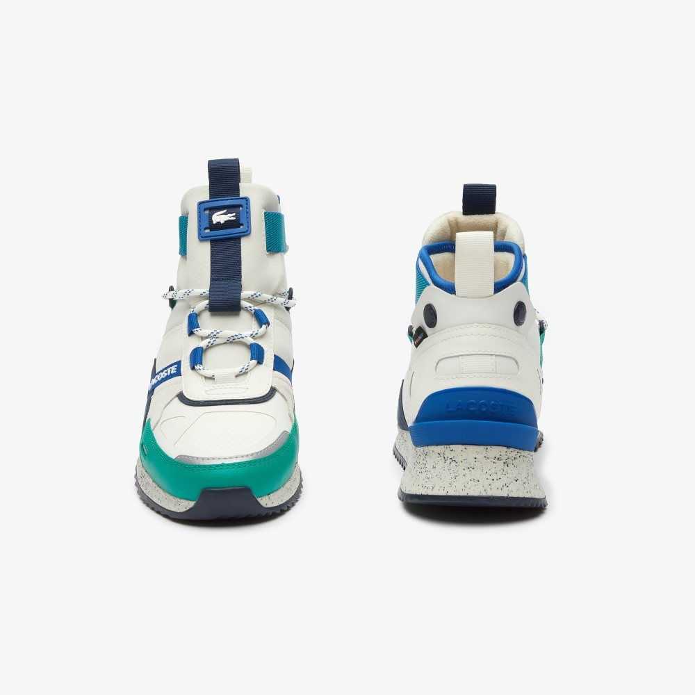 Lacoste Run Breaker Leather Outdoor Shoes Off Wht/Grn | RNT-203164