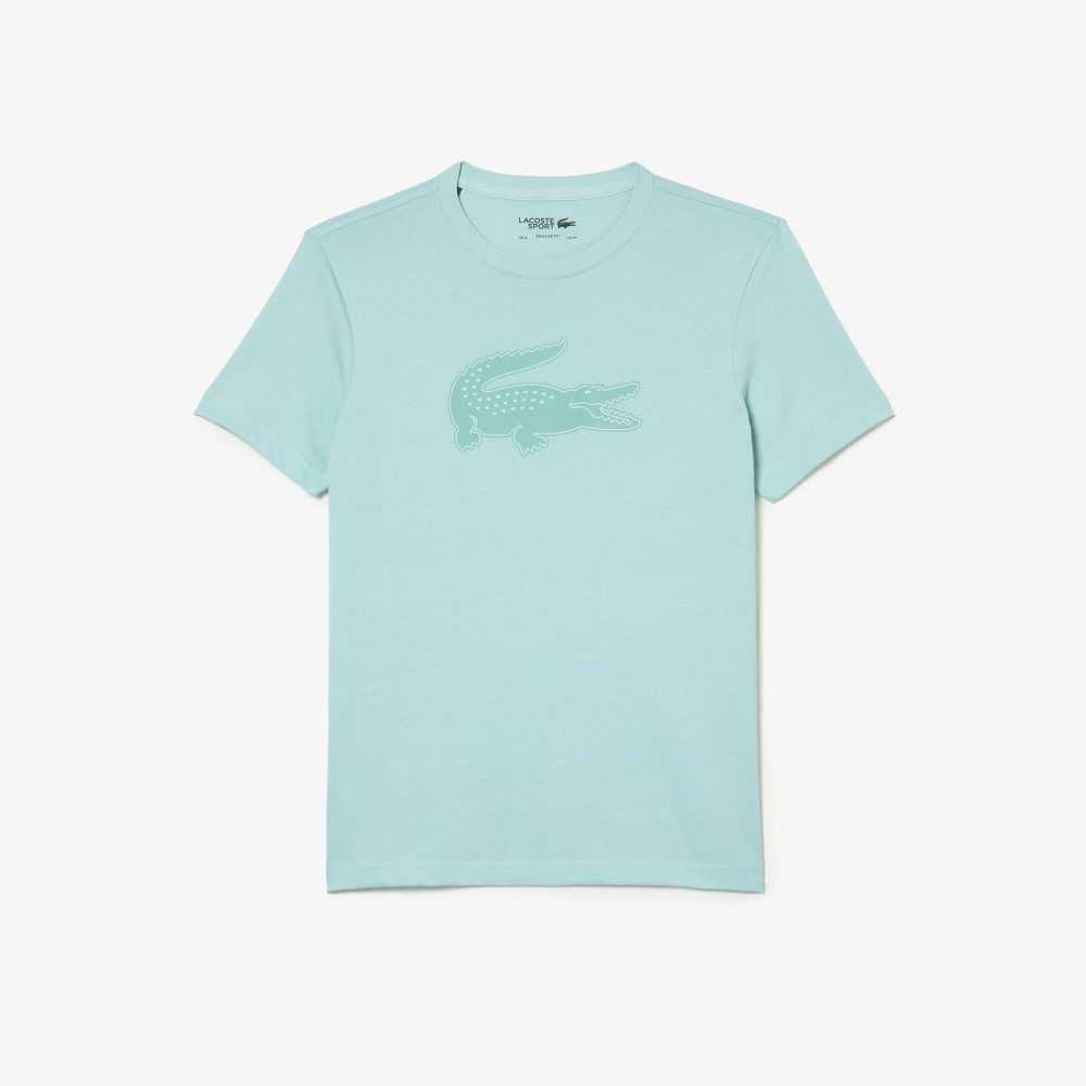 Lacoste SPORT 3D Print Crocodile Breathable Jersey T-Shirt Light Green / Green | OVJ-054163