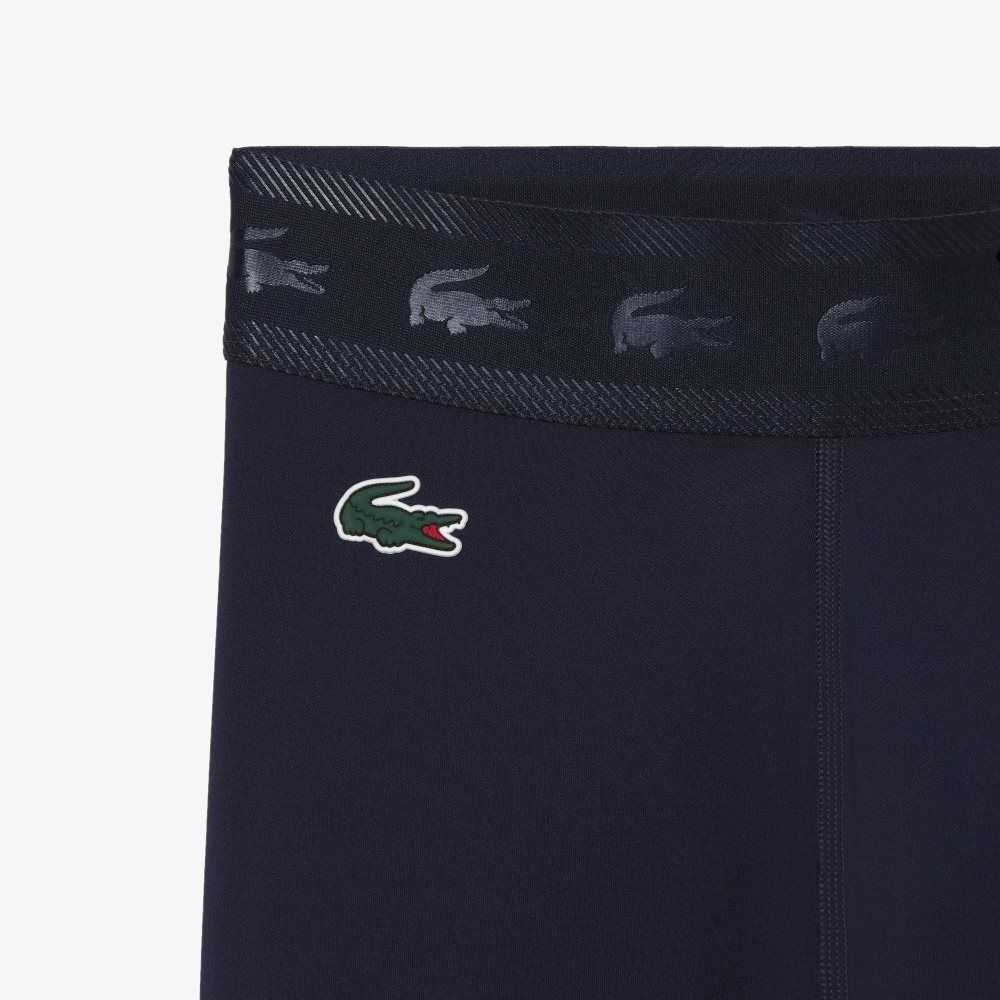 Lacoste SPORT 7/8 Length Recycled Polyester Leggings Navy Blue | MIU-804157