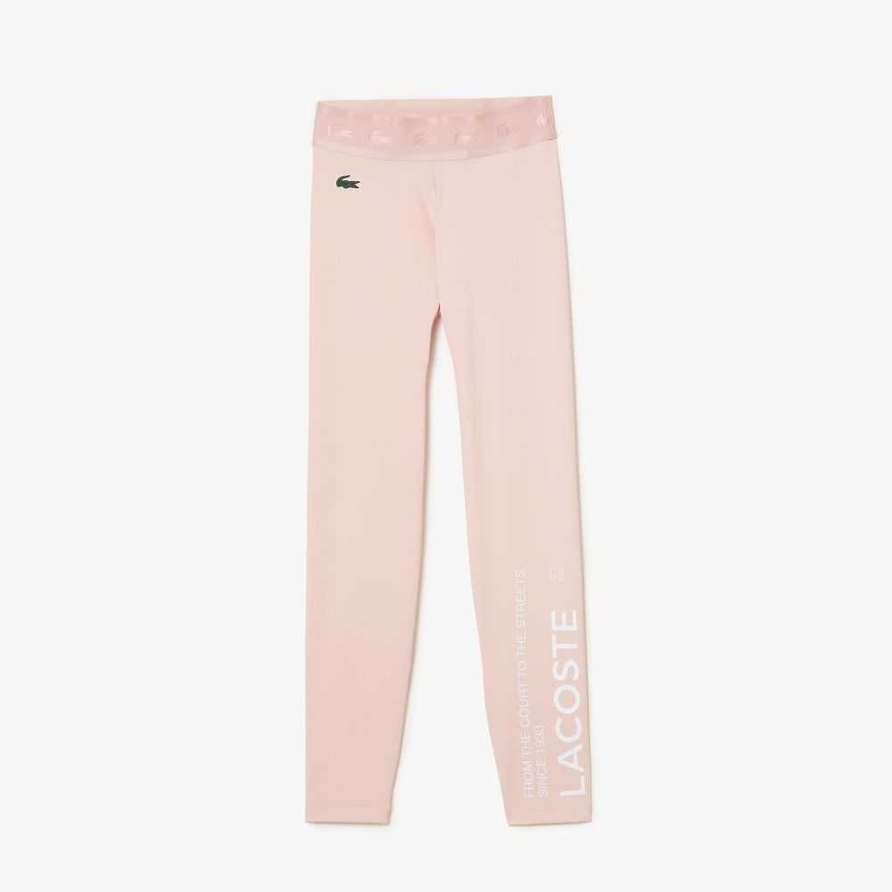 Lacoste SPORT 7/8 Length Recycled Polyester Leggings Pink | TYR-082943