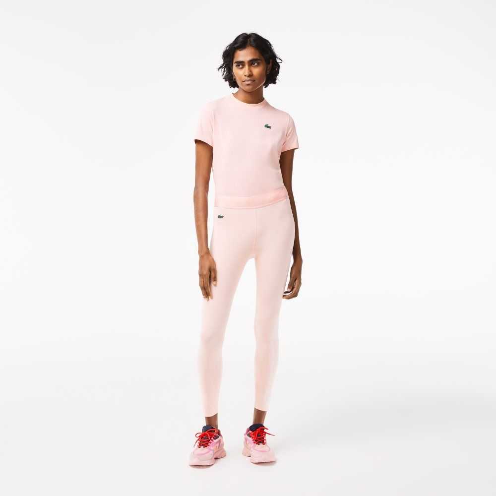 Lacoste SPORT 7/8 Length Recycled Polyester Leggings Pink | TYR-082943