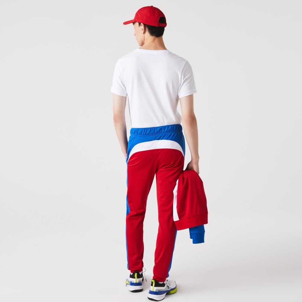 Lacoste SPORT Abrasion-Resistant Tennis Trackpants Red / Blue / White | ESL-612738